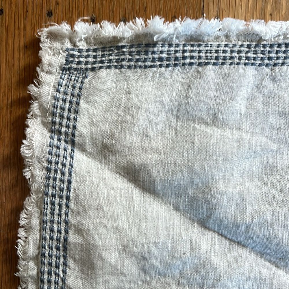 Pottery Barn Fringe Border Stitch Belgian Linen Sham - Picture 4 of 9